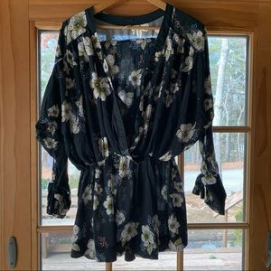Free People Floral Tunic Top